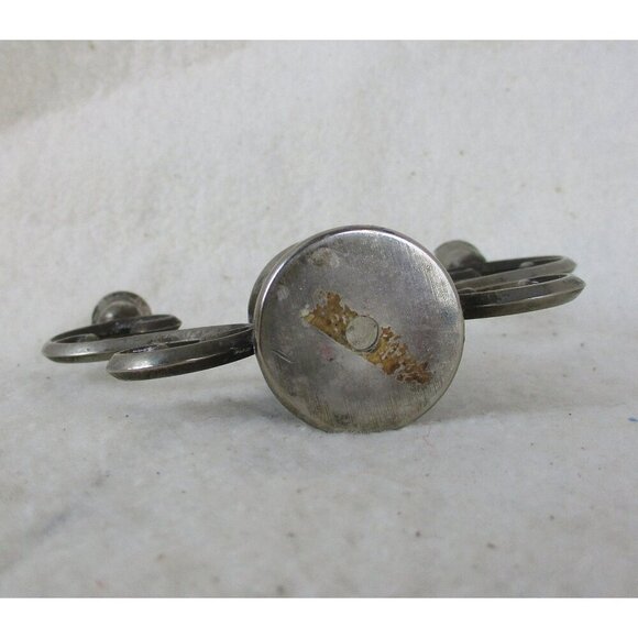 Small Candlestick, three candle stick holder, Pewter/silver metal candle holder, - Picture 2 of 5